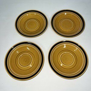 Vintage 1970 Fuji Stone Tahiti Stoneware Japan 6 1/4” Saucers set of 4 2076